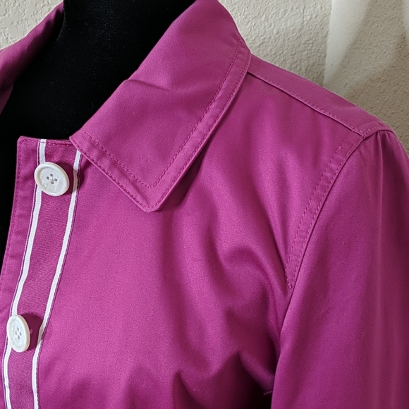 Pink Trench Coat Mid Jacket Tailored Blazer Spring Summer Floral Print Tweed Y2K - Picture 8 of 17